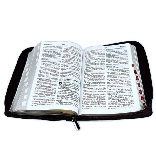 Biblia RVR60/Manual/Letra Gigante/Semil Piel/Marron-Caoba/Indice/Cierre