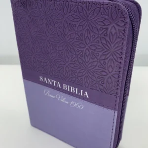 Biblia tamaño bolsillo RVR.1960 Bifloral LiLa piel