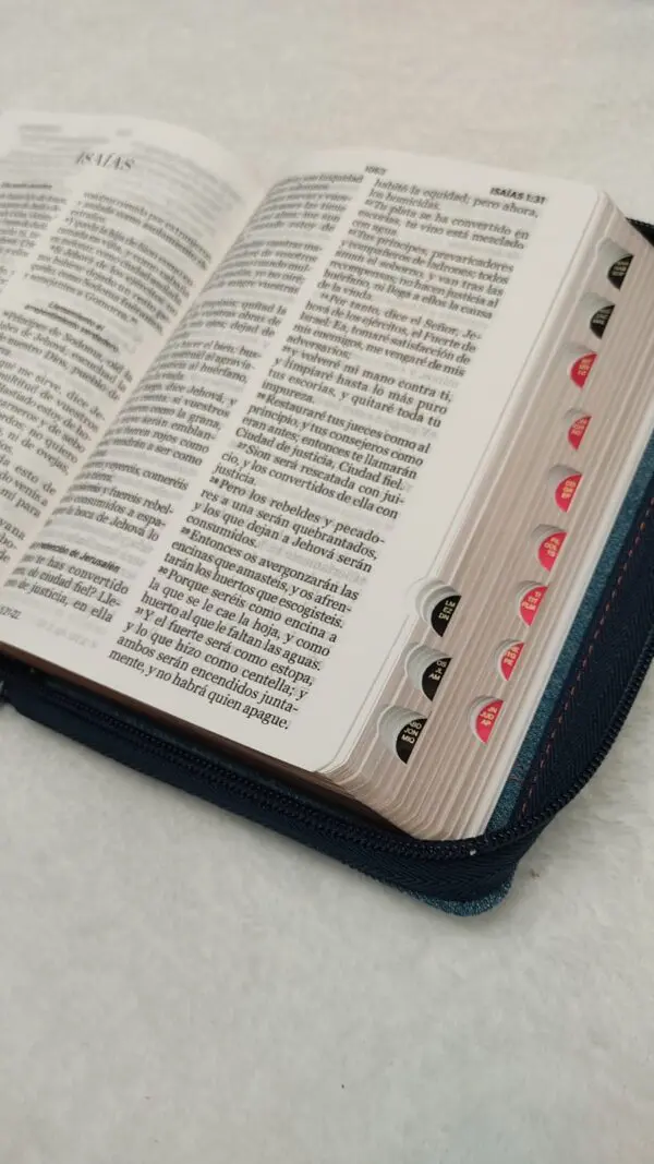 Biblia Compacta RV60/ Tela en Jean/ 11 puntos - Imagen 3