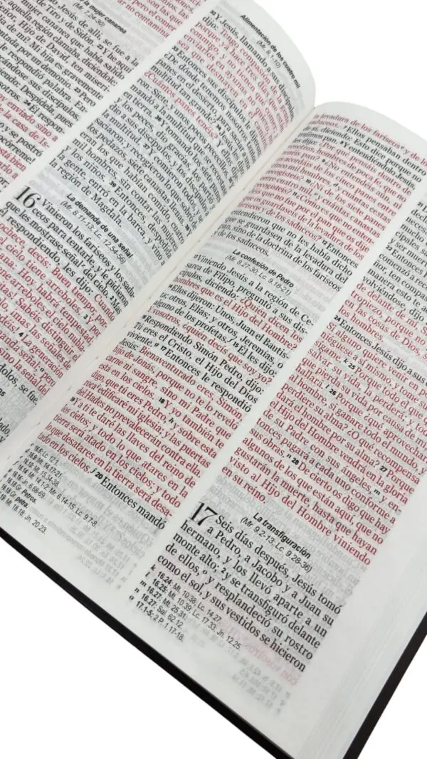 Biblia RVR60 Letra Grande Rojo y blanco Canto blanco - Imagen 2