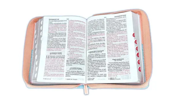 Biblia Compacta RV60 LG piel de aves rosada con índice - Imagen 3