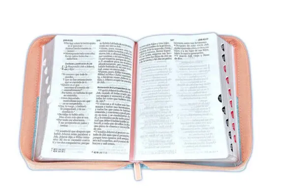 Biblia Compacta RV60 LG piel de aves rosada con índice - Imagen 2