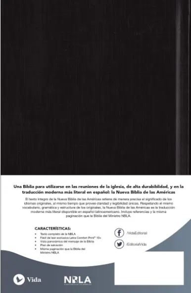 Biblia NBLA Congregacional Tapa Dura Negro - Imagen 2