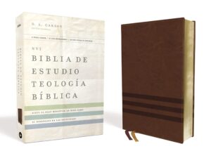 Biblia NVI de Estudio Teología Bíblica Piel Café