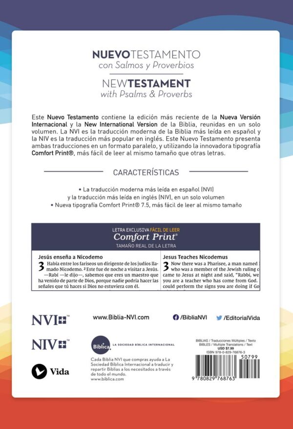 Biblia NVI NIV Bilingüe Nuevo Testamento Rustica - Imagen 2