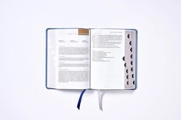 Biblia NBLA de Estudio Piel Gris Interior a dos Colores con Índice - Imagen 4