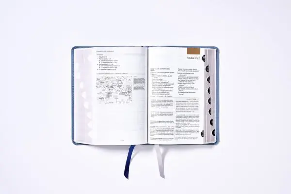 Biblia NBLA de Estudio Piel Gris Interior a dos Colores con Índice - Imagen 6