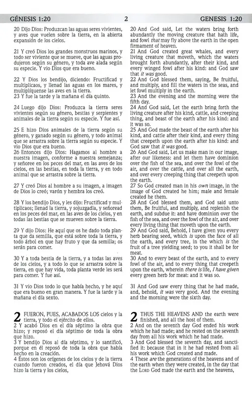 Biblia RVR 1960 KJV bilingüe piel negro con índice - Imagen 4