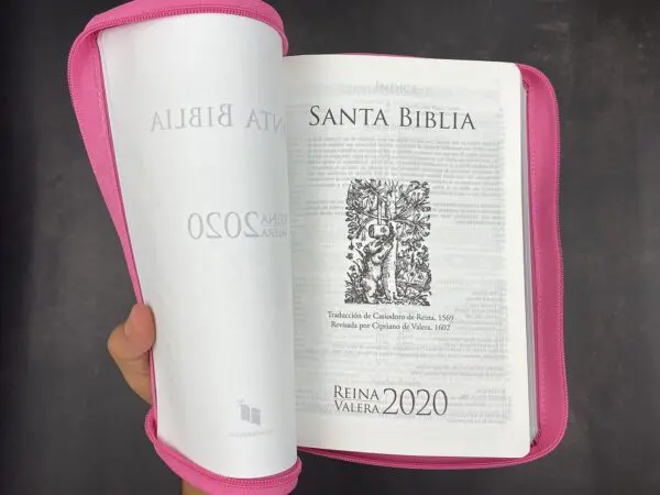 Biblia LG 12 puntos RV2020 imit. piel rosado - Imagen 9