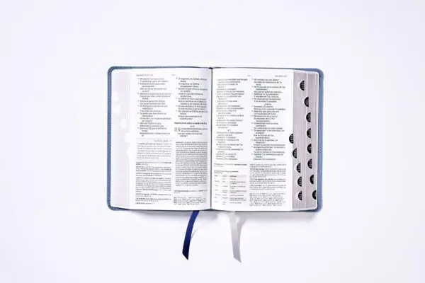 Biblia NBLA de Estudio Piel Gris Interior a dos Colores con Índice - Imagen 7