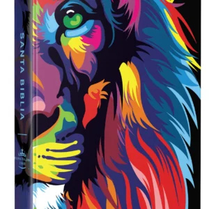 Biblia RVR60 LG, tamaño manual, tapa dura León de Juda arcoíris