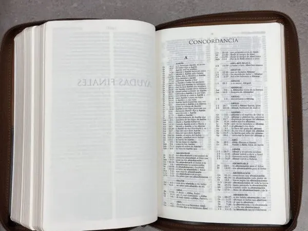 Biblia RVR 2020 LG Imitación Piel Café Efesios 6:12 con Cierre - Imagen 8