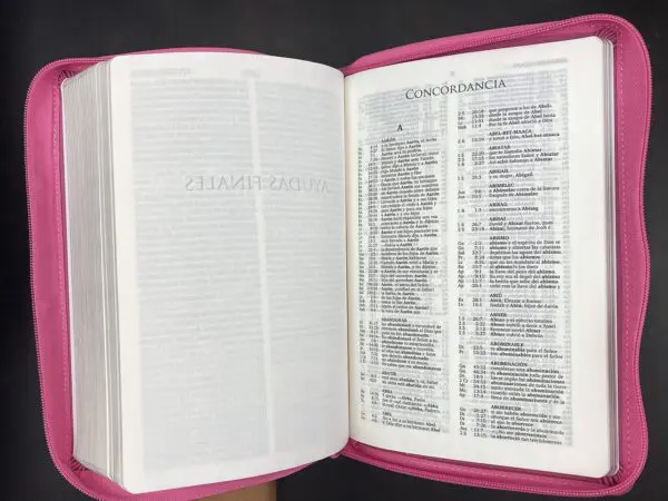 Biblia LG 12 puntos RV2020 imit. piel rosado - Imagen 4