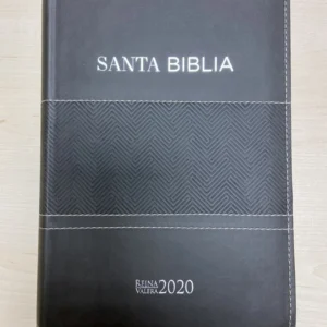 Biblia RVR 2020 Letra Grande Piel Gris Franja