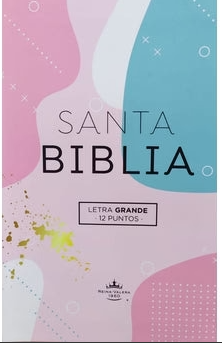 Biblia RVR 1960 Letra Grande Tamaño Manual Tapa Flex Pastel Tricolor