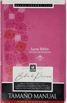 Biblia RVR 1960 de Promesas Rosada Flores