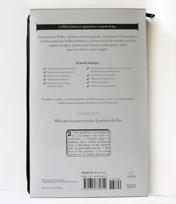 La Biblia Católica Grande / Negra / Cremallera - Imagen 2