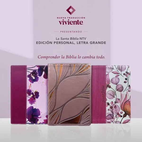 Biblia NTV Símil/Piel Rosado/metálico - Imagen 3