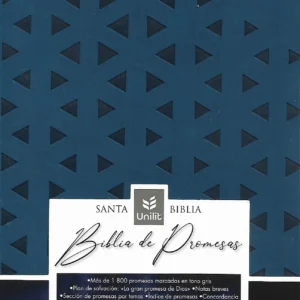 Biblia RVR60 de Promesas Letra Gigante Azul Triángulos