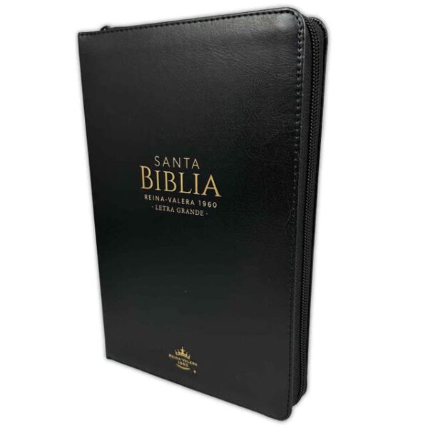 Biblia RVR 1960 Letra Grande Tamaño Manual Símil Piel Negro
