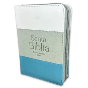 Biblia RVR60/Tricolor Blanco/gris/turquesa