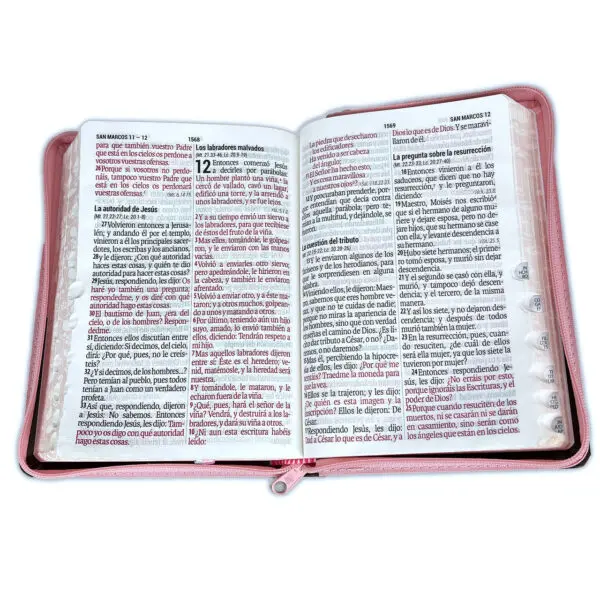 Biblia Letra Gigante RV1960 / Rosado Floral y Café - Imagen 2