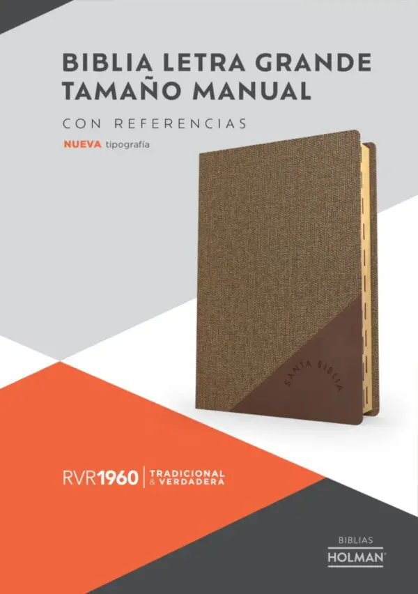 Biblia RVR60/ Tamaño Manual Letra Grande Cafe Duo Tono - Imagen 3