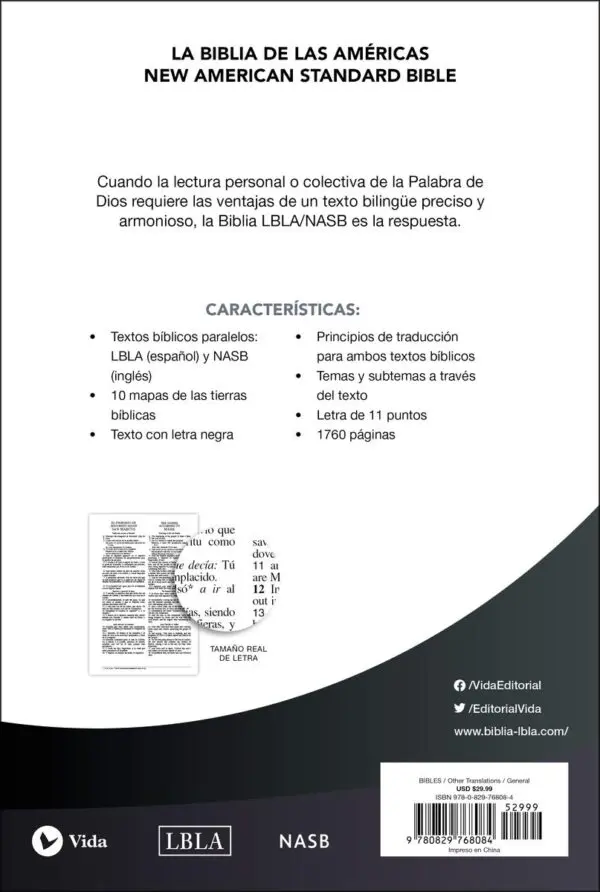 Biblia De Las Americas-Bilingue-LBLA-NASB - Imagen 2