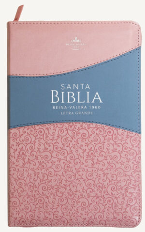 Biblia RVR60 Tamaño Manual Letra Grande Rosa/Azul