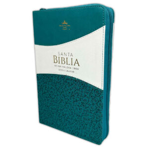 Biblia RVR60 Letra Grande Tamaño Manual Duotone Turquesa Blanco