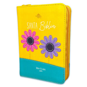 Biblia RVR60 025 Primer Amarillo/Turquesa dos Flores