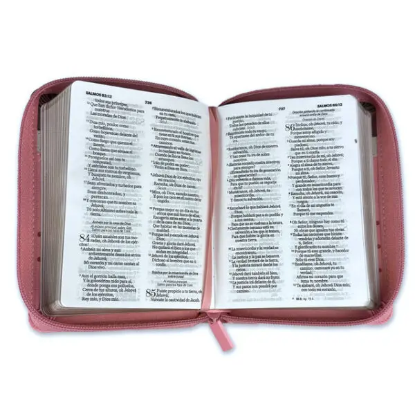 Biblia RVR60 Primor Café/Beige/Rosa con Flores - Imagen 2