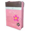 Biblia RVR60 Primor Café/Beige/Rosa con Flores