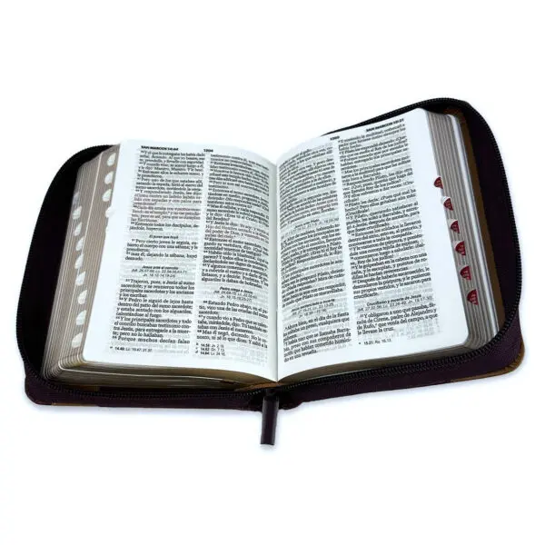 Biblia de Bolsillo Con Cierre RV1960 vino/café - Imagen 3