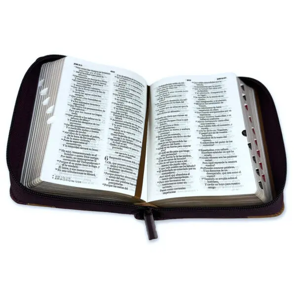 Biblia de Bolsillo Con Cierre RV1960 vino/café - Imagen 2