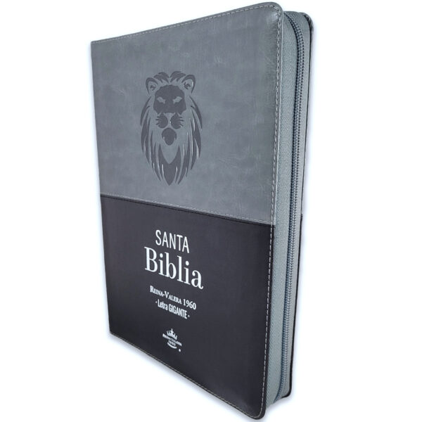 Biblia Letra Gigante 15 puntos RV1960 Negro Gris León