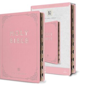 Biblia Ingles KJV Rosada Indice Letra Gigante