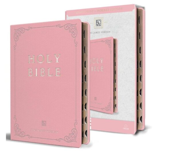 Biblia Ingles KJV Rosada Indice Letra Gigante