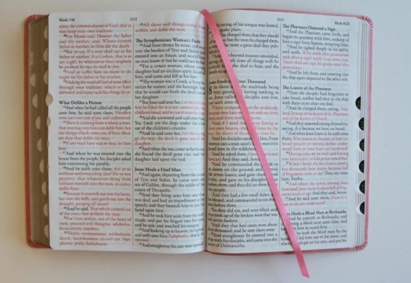 Biblia Ingles KJV Rosada Indice Letra Gigante