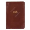 Biblia RVR1960/ Letra Grande 2023/ Cafe Indice Piel Fabricada