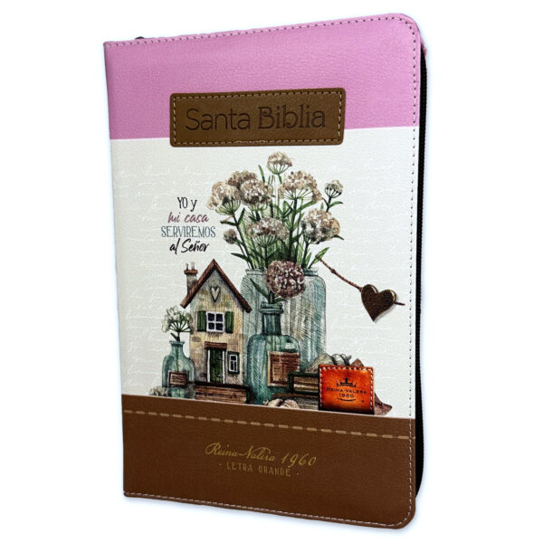 Biblia RVR60 Tricolor Fantasia Rosa/Cafe