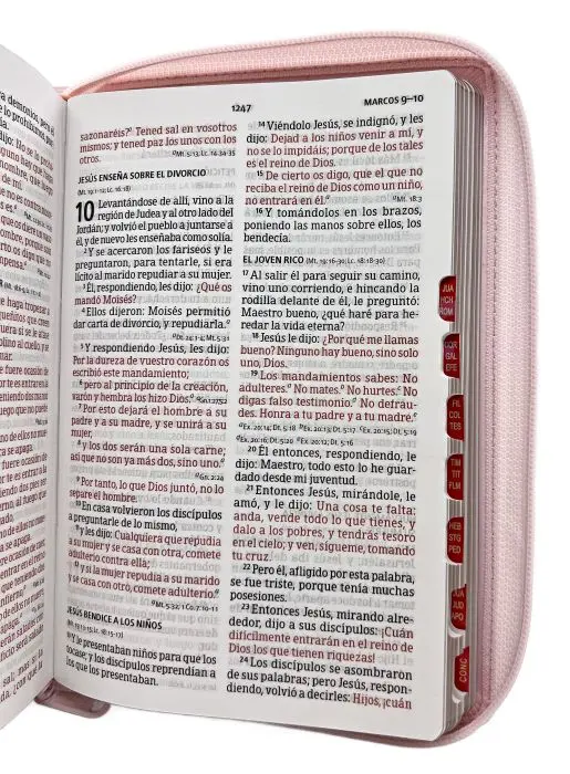 Biblia RVR60 Tamaño Manual/Piel - Flor Rosa - Imagen 2