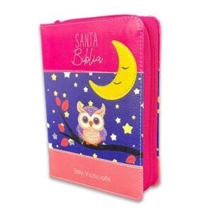 Biblia de Bolsillo RV1960 Fucsia/Lila/ Rosa Luna/ Buho