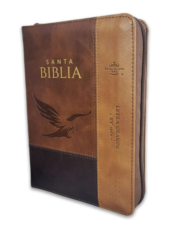 Biblia RVR1960 Sentí Piel Tricolor Café Café Oscuro Café Águila