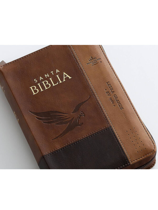 Biblia RVR1960 Sentí Piel Tricolor Café, Café Oscuro, Café Águila - Imagen 4
