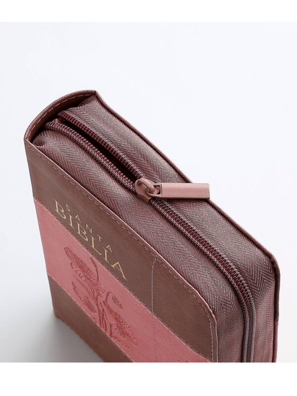 Biblia RVR1960 Sentí Piel Bicolor Coral Rosa - Imagen 3