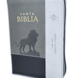 Biblia RVR1960 Sentí piel Tricolor Gris, Gris Oscuro, Gris León