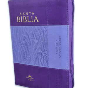 Biblia RVR1960 Sentí Piel Bicolor Lila, Lila Oscuro con Cierre