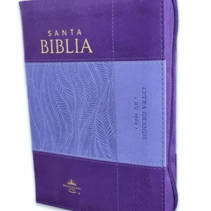 Biblia RVR1960 Sentí Piel Bicolor Lila, Lila Oscuro con Cierre