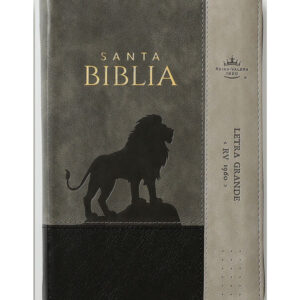 Biblia RVR1960 Sentí Piel Gris, Gris Oscuro, Negro León
